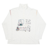 YESSICA Bear Womens Sweatshirt Grey 1/4 Zip M