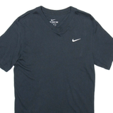 NIKE Mens T-Shirt Black V-Neck XS