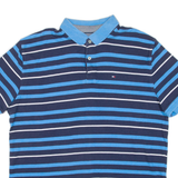 TOMMY HILFIGER Mens Polo Shirt Blue Striped XL