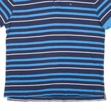 TOMMY HILFIGER Mens Polo Shirt Blue Striped XL