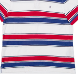 TOMMY HILFIGER Mens Polo Shirt Red Striped S