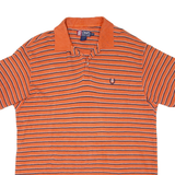 CHAPS RALPH LAUREN Mens Polo Shirt Orange Striped L