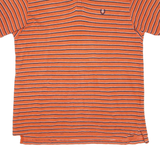 CHAPS RALPH LAUREN Mens Polo Shirt Orange Striped L