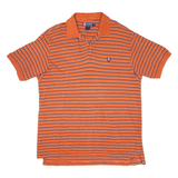 CHAPS RALPH LAUREN Mens Polo Shirt Orange Striped L