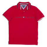 TOMMY HILFIGER Slim Fit Mens Polo Shirt Red L