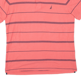 NAUTICA Mens Polo Shirt Pink Striped XL