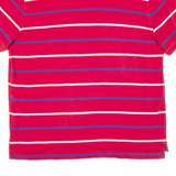 TOMMY HILFIGER Mens Polo Shirt Red Striped L