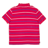 TOMMY HILFIGER Mens Polo Shirt Red Striped L
