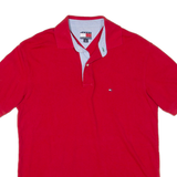 TOMMY HILFIGER Mens Polo Shirt Red M
