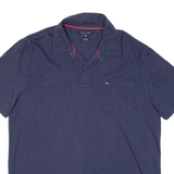 TOMMY HILFIGER Custom Fit Mens Polo Shirt Blue XL