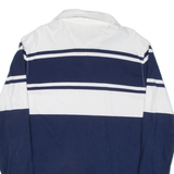 NAUTICA Mens Polo Shirt Blue Striped Long Sleeve L