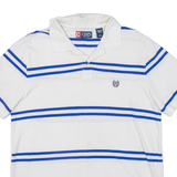 CHAPS Mens Polo Shirt White Striped L
