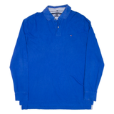 TOMMY HILFIGER Mens Polo Shirt Blue Long Sleeve XL