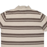 TOMMY HILFIGER Mens Polo Shirt Brown Striped L