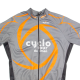 TEXNER Cycling Zip Up Mens Jersey Grey High Neck M