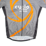 TEXNER Cycling Zip Up Mens Jersey Grey High Neck M