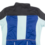 Cycling Zip Up Womens Jersey Blue High Neck L