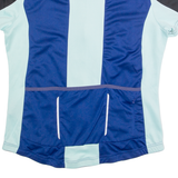 Cycling Zip Up Womens Jersey Blue High Neck L