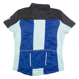 Cycling Zip Up Womens Jersey Blue High Neck L