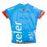 Cycling Zip Up Mens Jersey Blue High Neck M