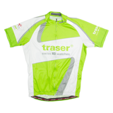 JAKROO Cycling Zip Up Mens Jersey Green High Neck L