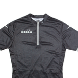 DIADORA Cycling Mens Jersey Black 1/4 Zip 2XL