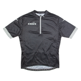 DIADORA Cycling Mens Jersey Black 1/4 Zip 2XL