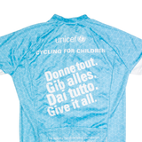 OWAYO Cycling Zip Up Mens Jersey Blue High Neck L