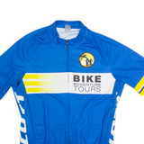 Cycling Zip Up Mens Jersey Blue High Neck M