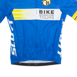 Cycling Zip Up Mens Jersey Blue High Neck M