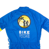 Cycling Zip Up Mens Jersey Blue High Neck M