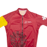 Cycling Zip Up Mens Jersey Red High Neck S