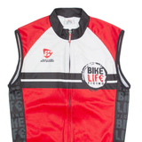 MARCELLO BERGAMO Cycling Zip Up Mens Jersey Red High Neck S