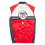 MARCELLO BERGAMO Cycling Zip Up Mens Jersey Red High Neck S