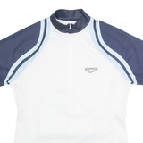 DESCENTE Cycling Zip Up Mens Jersey White High Neck M