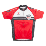 MARCELLO BERGAMO Cycling Zip Up Mens Jersey Red High Neck S