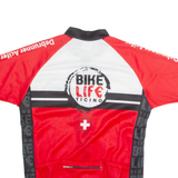MARCELLO BERGAMO Cycling Zip Up Mens Jersey Red High Neck S