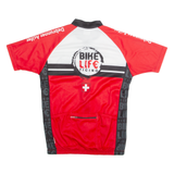 MARCELLO BERGAMO Cycling Zip Up Mens Jersey Red High Neck S