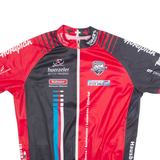 Cycling Zip Up Mens Jersey Red High Neck XL