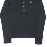 LACOSTE Mens Polo Shirt Black Long Sleeve S