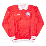 Mens Polo Shirt Red Long Sleeve L