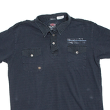 ROUGH RIDER JEANS Slim Fit Mens Polo Shirt Black L