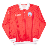 Mens Polo Shirt Red Long Sleeve XL