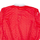 Mens Polo Shirt Red Long Sleeve XL