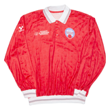 Mens Polo Shirt Red Long Sleeve XL