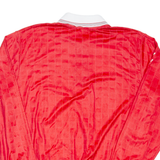 Mens Polo Shirt Red Long Sleeve XL
