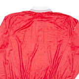 Mens Polo Shirt Red Long Sleeve 2XL