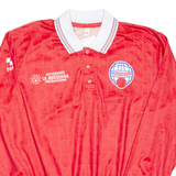 Mens Polo Shirt Red Long Sleeve M