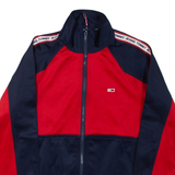 TOMMY HILFIGER Womens Track Jacket Red Colourblock S