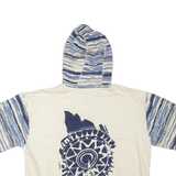 Short Sleeve Mens Jacket Cream Hooded Crazy Pattern L